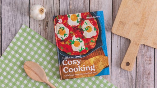 Cosy cookbook led on a table